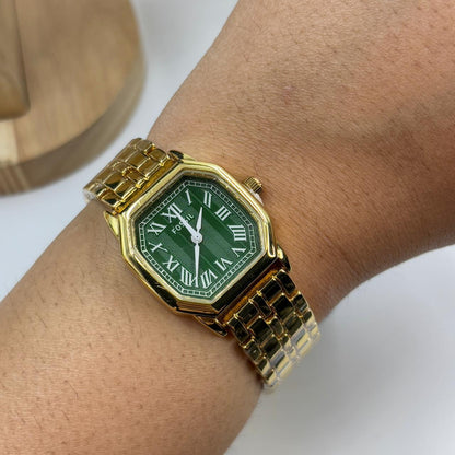 Vintage Fossil Watch (Gold Green Dial)