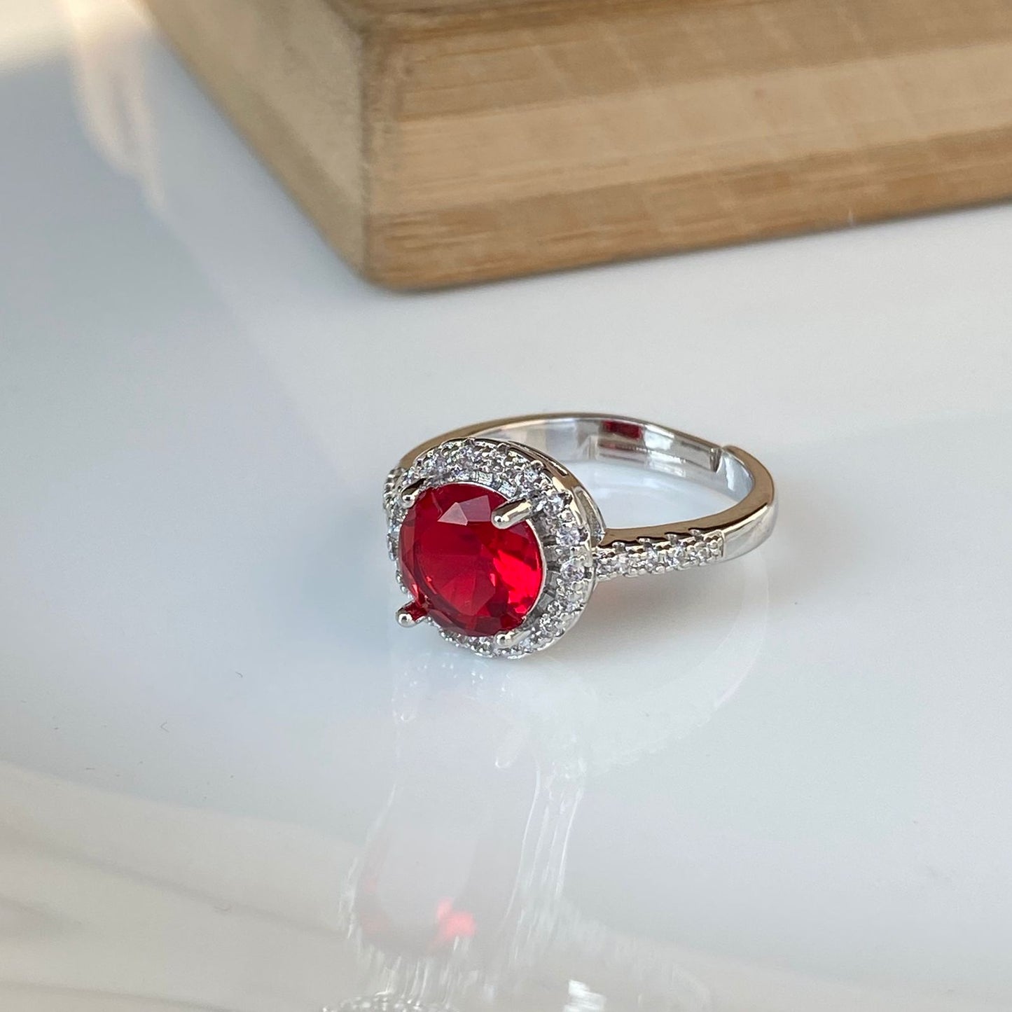 Ruby Round Solitaire Ring