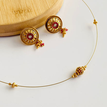 Matar Mala Ruby Invisible Chain Choker Set