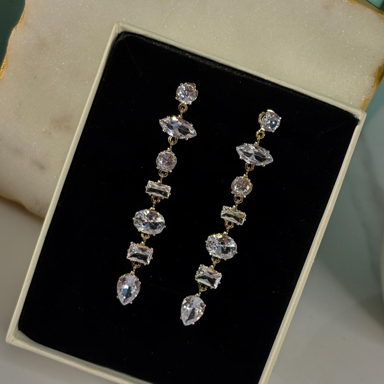 Crystal Bejewelled Earrings(white colour)