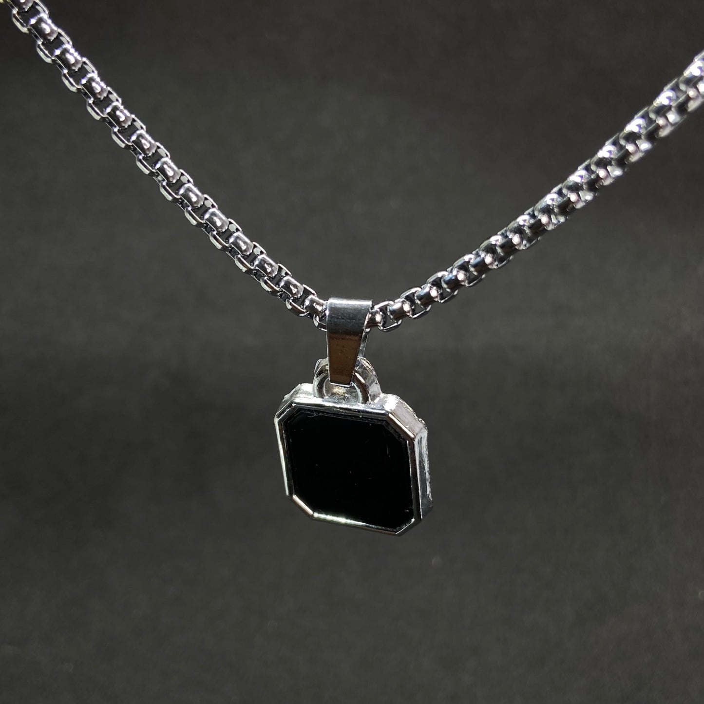 Caliber Square Silver Pendant Chain