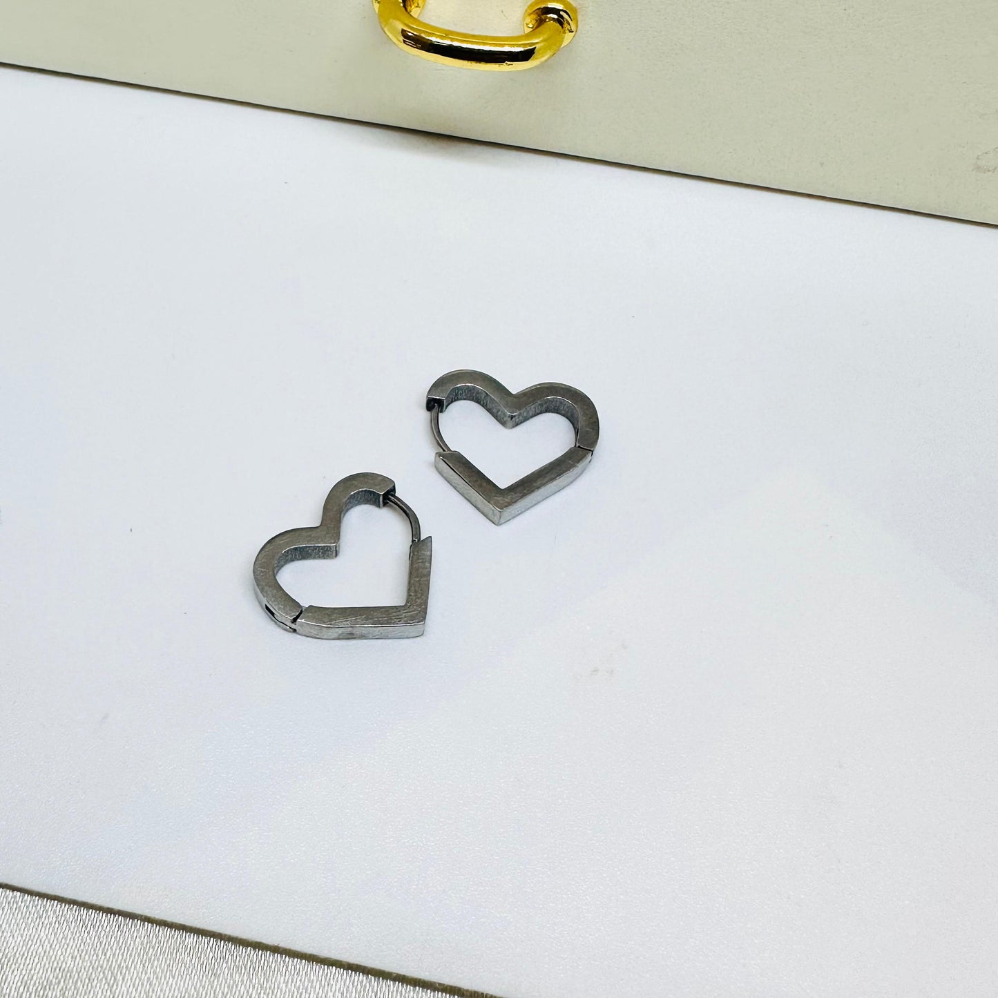 Daily Wear Silver Heart Hoops