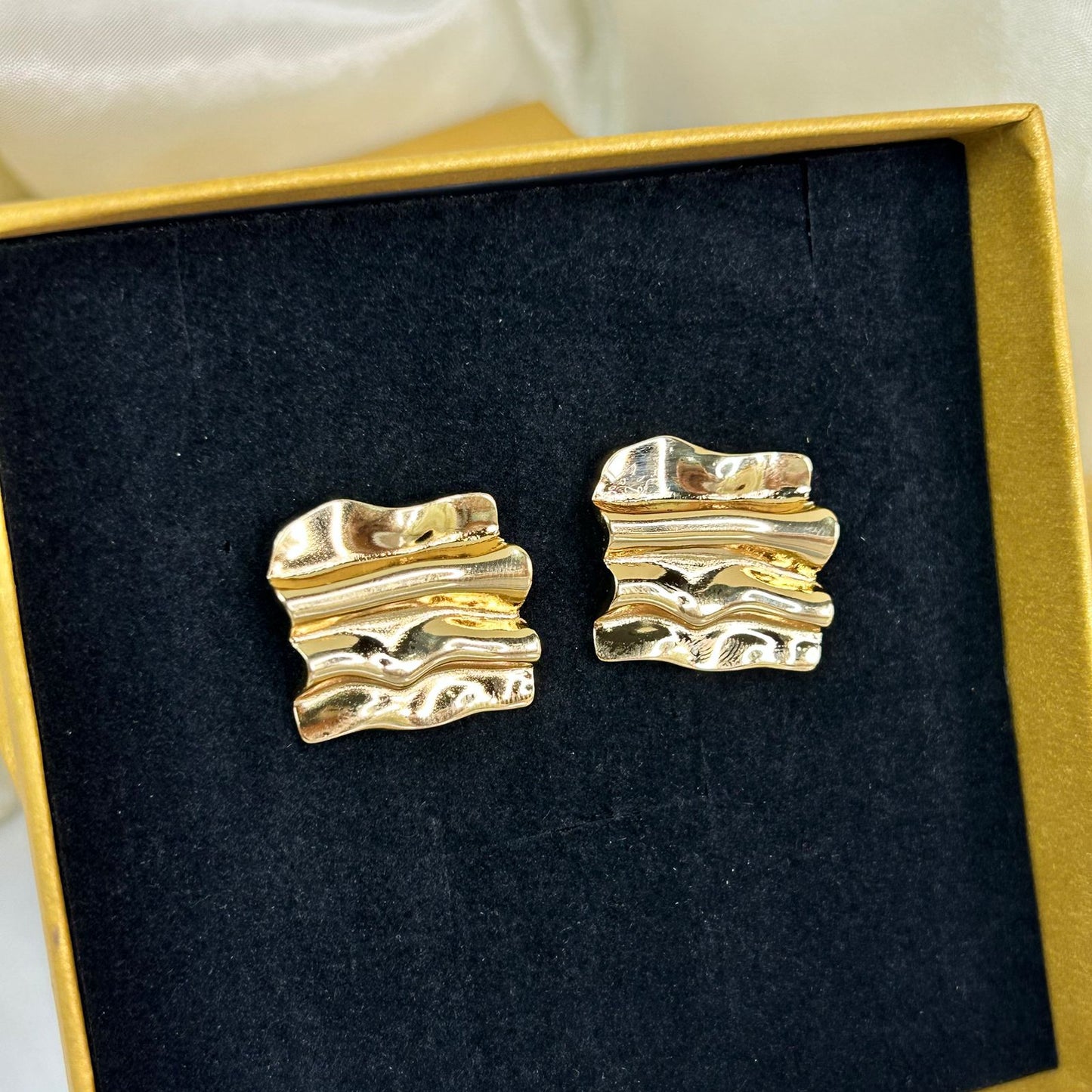 Wavy Square Studs