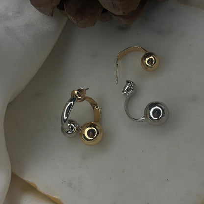 Dual Tone Ball Earrings