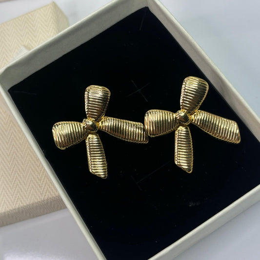 Textured Bow Earrings