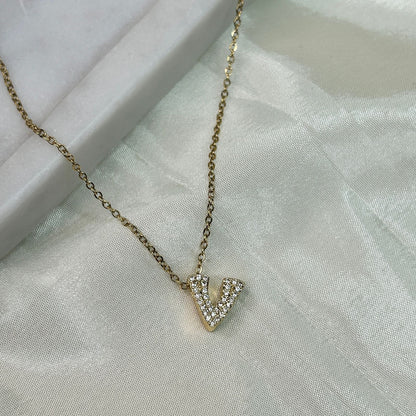 Studded Initial Necklaces