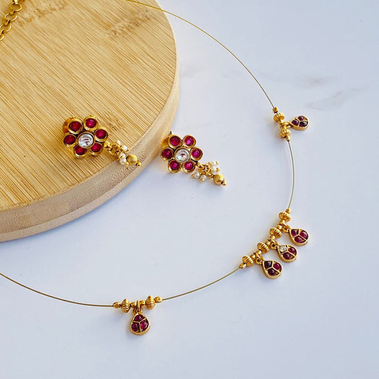 Kamya Ruby Invisible Chain Set