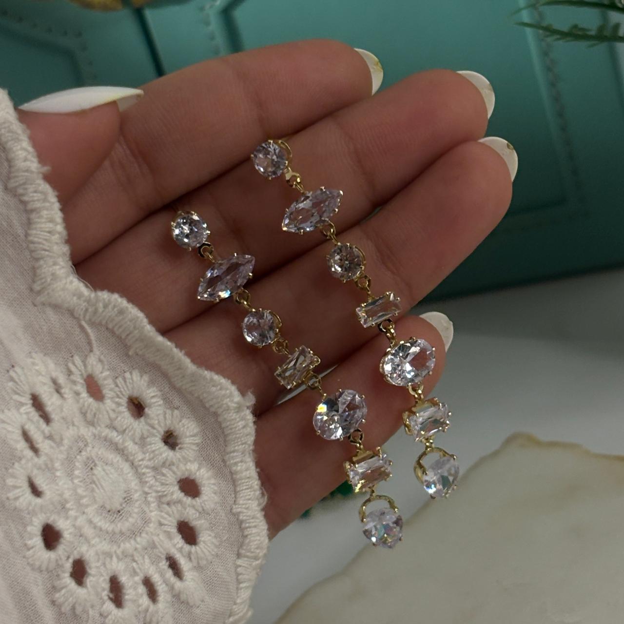 Crystal Bejewelled Earrings(white colour)