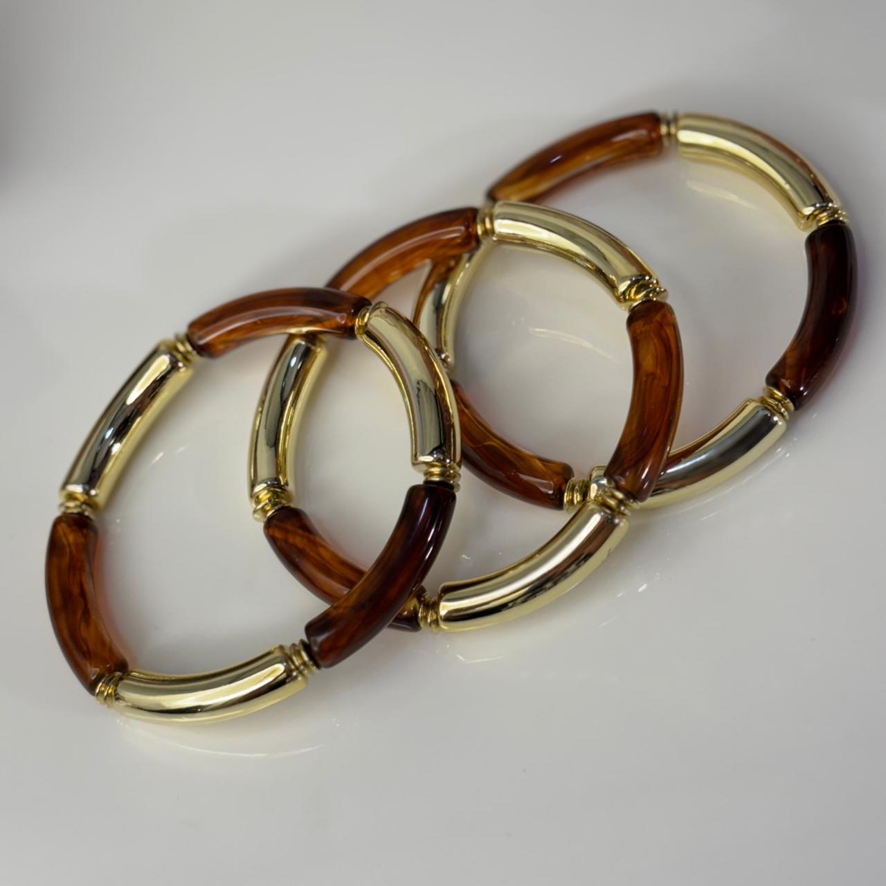 Brownie Bamboo Stretchable Bracelets (Stack of 3)