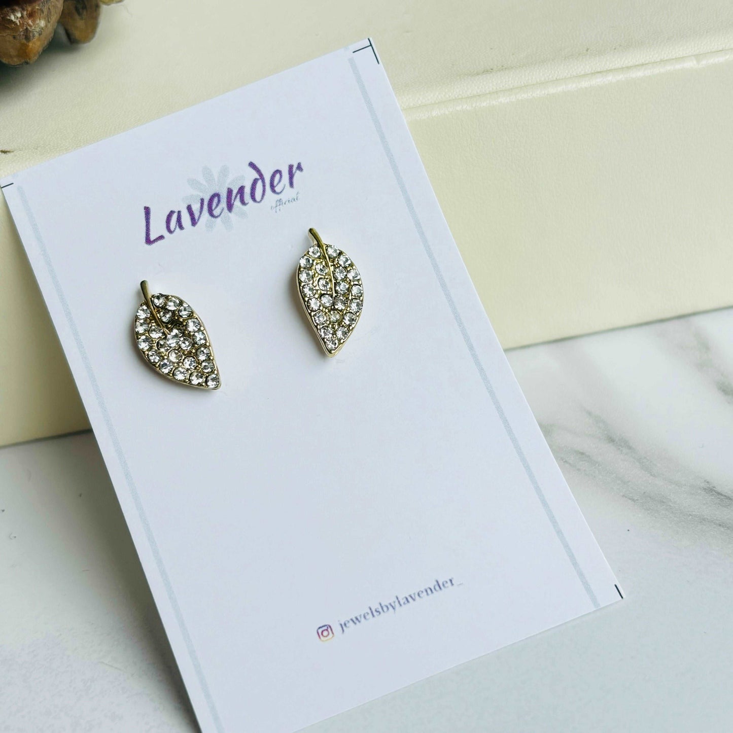 Studded Leaf Earrings