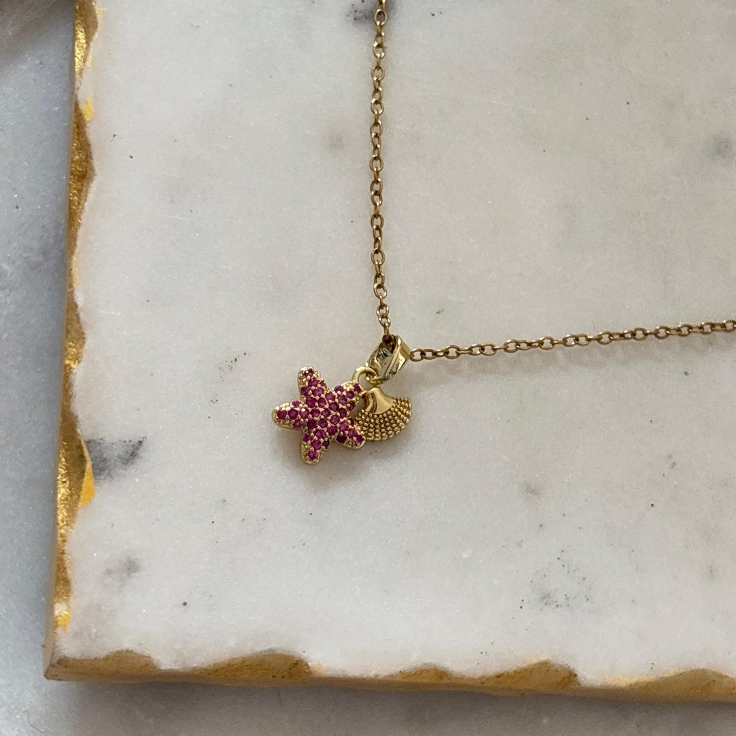 Pink Star Shell Necklace