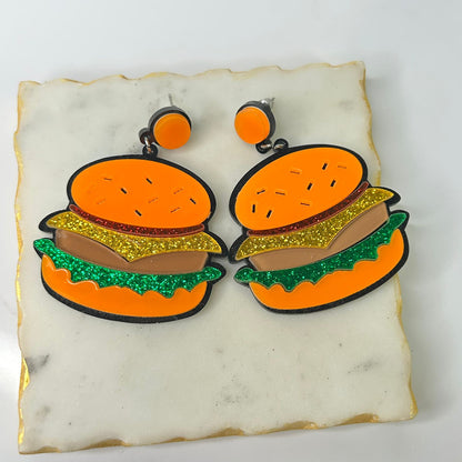 Burger Earrings