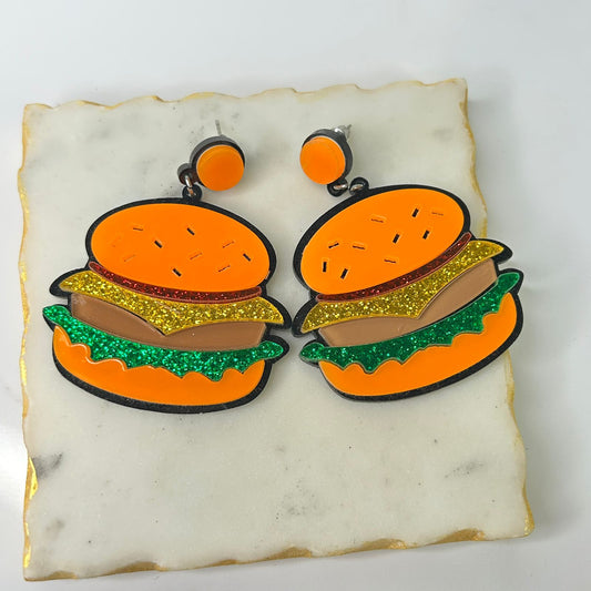 Burger Earrings