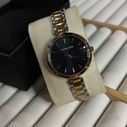MK Sleek Statement Dual Tone Watch
