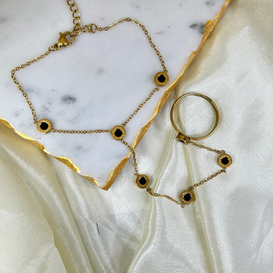 Black Roman Hand Chain