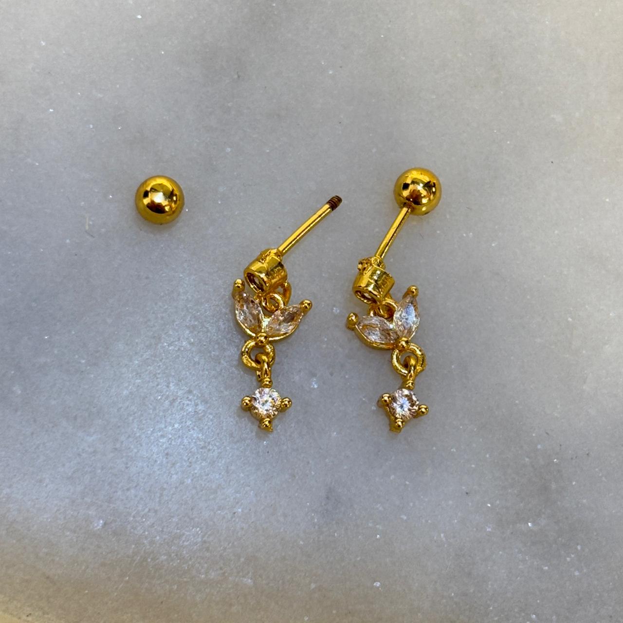 Twin Charm Flatback Earrings