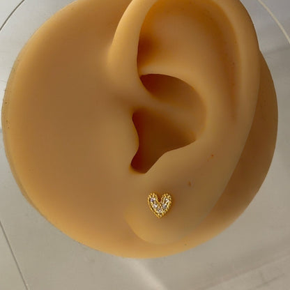Heart Studded Flatback Earrings