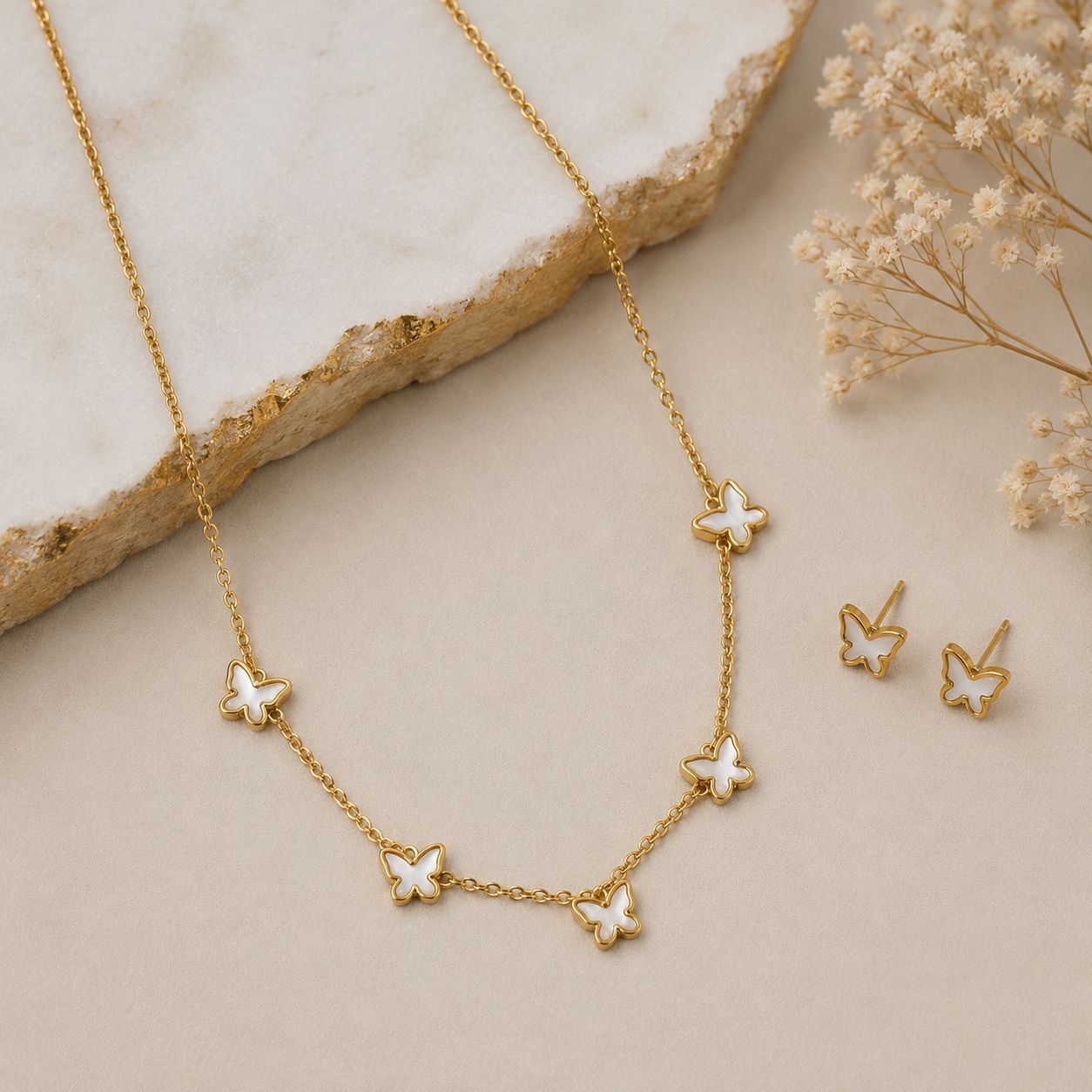 Flutter Glow Butterfly Jewellery Set