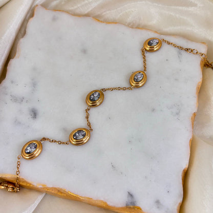 White Opal Chain Bracelet