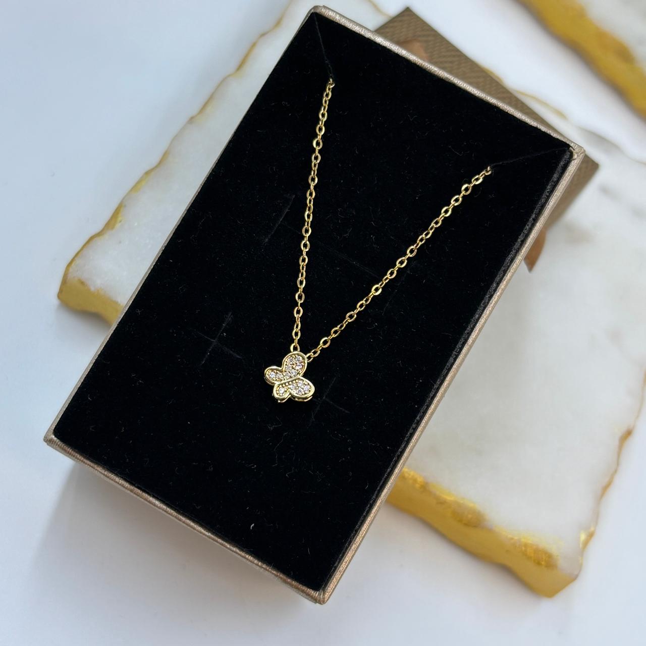 Dainty Mini Butterfly Necklace ( Gold )