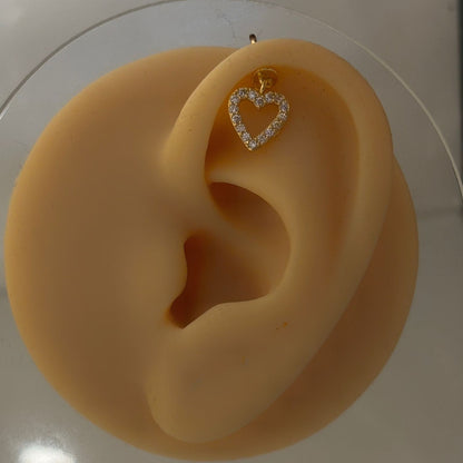 Hollow Heart 2in1 Flatback Earrings