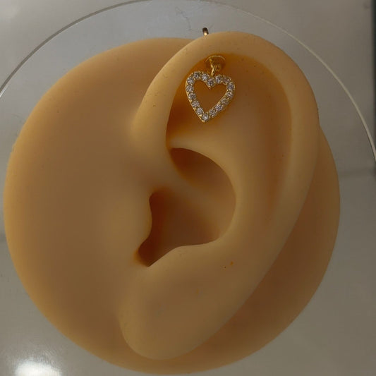 Hollow Heart 2in1 Flatback Earrings