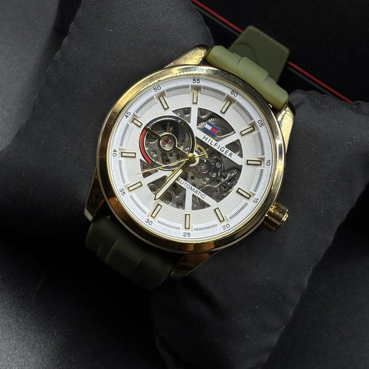 Tommy Hilfiger White Green Watch ( Automatic )
