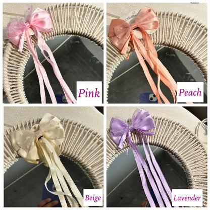 Ribbon Pastel Bow Tail Clips