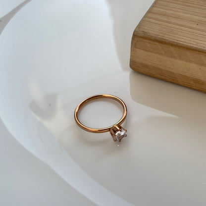 Rose Gold Solitaire Ring