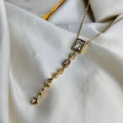 Bejewelled Quad Necklace (White-Gold)