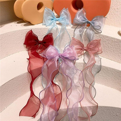 Organza Frill Hair Bow Clips