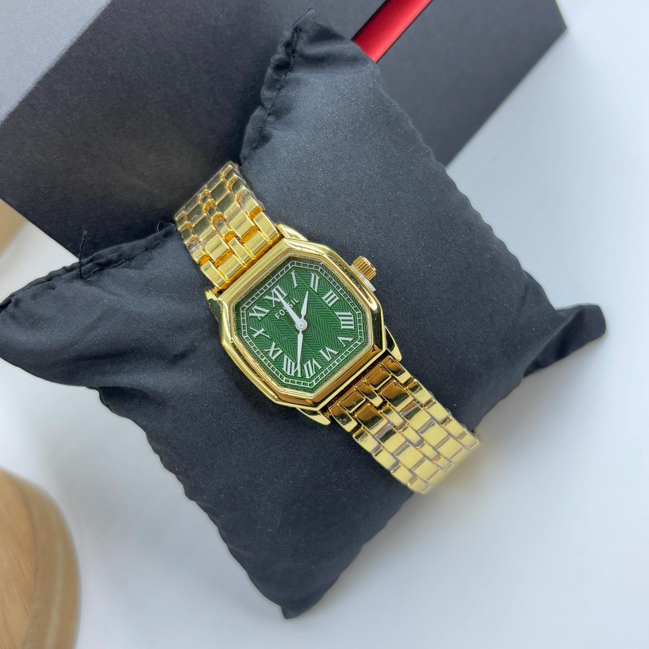 Vintage Fossil Watch (Gold Green Dial)