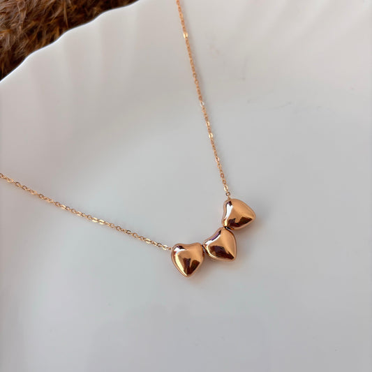 Mini Bubble Heart Necklace (gold)