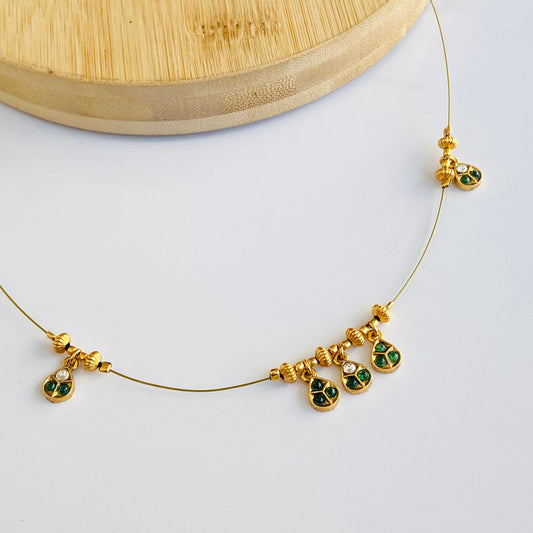 Kamya Emerald Invisible Chain Set