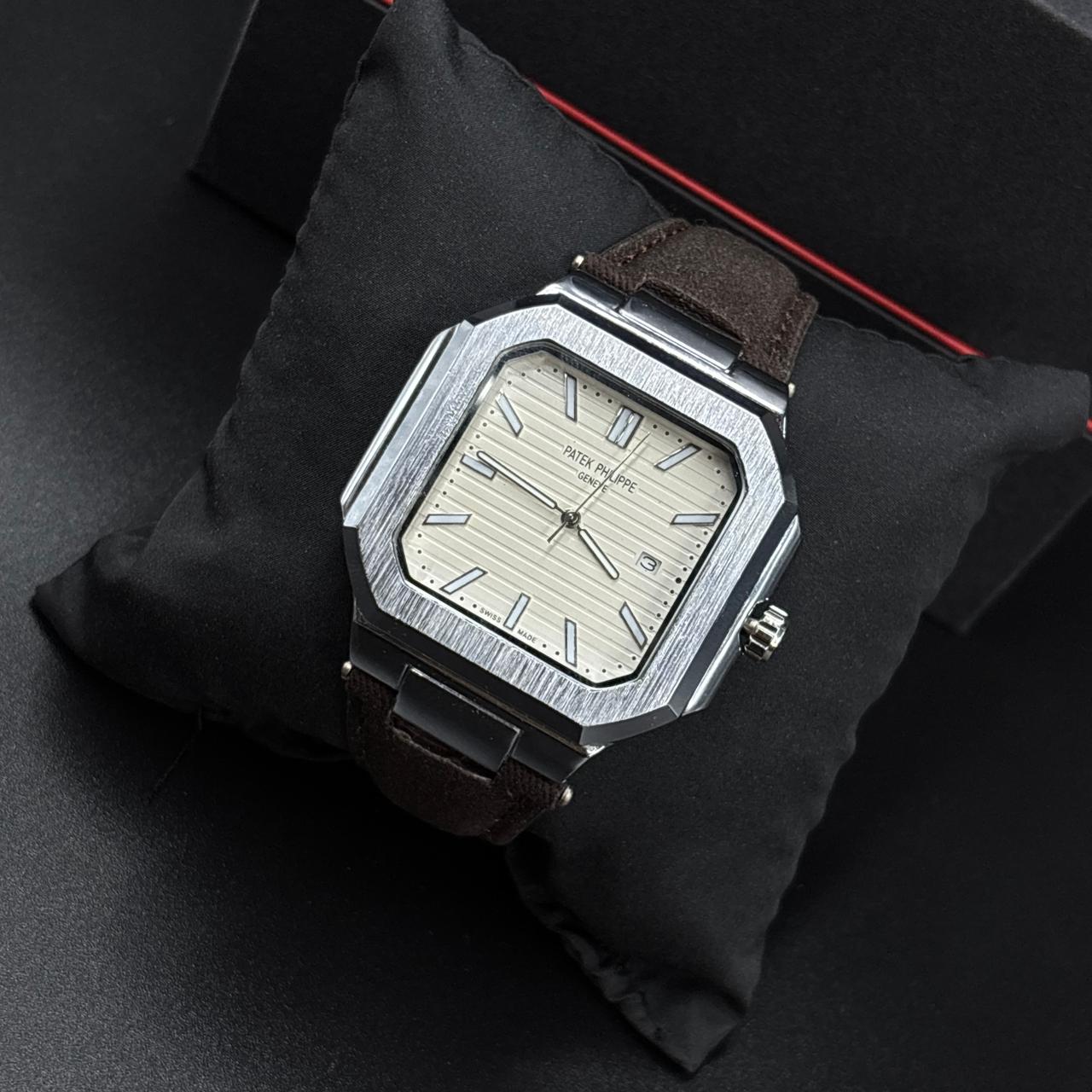 Patek Philippe White Brown Analog Watch