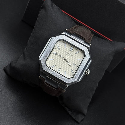 Patek Philippe White Brown Analog Watch