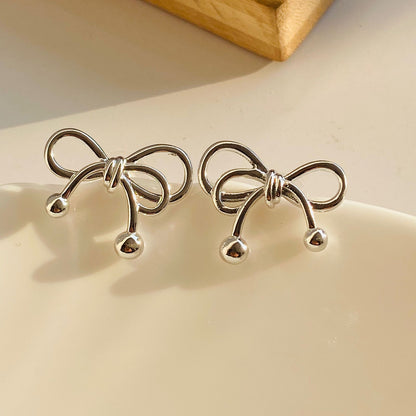 Silver Bow Earrings