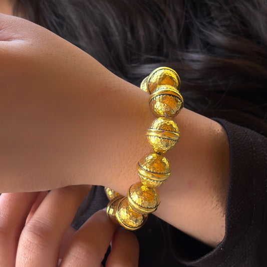 Gold Ball Chunky Stretchable Bracelet