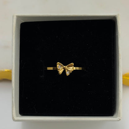 Twinkle Bow Minimal Bow Ring