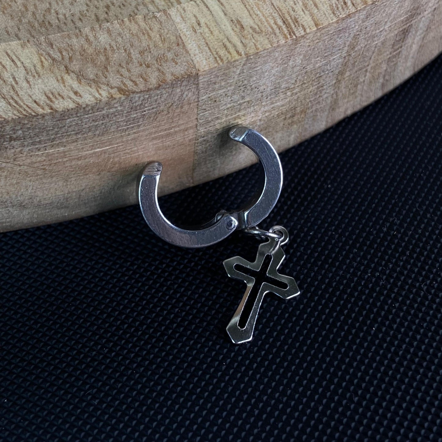 Cross #1 Men's Earring (Non-piercing)