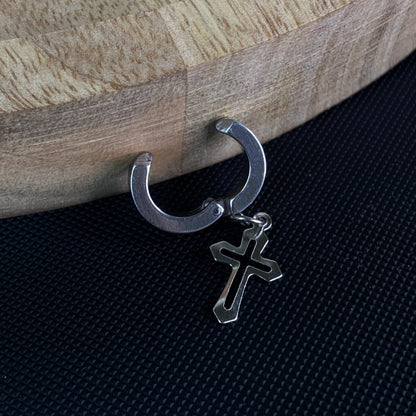 Cross #1 Men's Earring (Non-piercing)