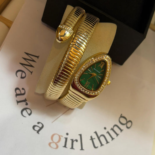 Bvlgari Serpant Watch (Green- Gold )