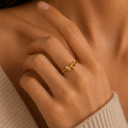 Twinkle Bow Minimal Bow Ring