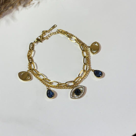 Evil Eye Layered Bracelet