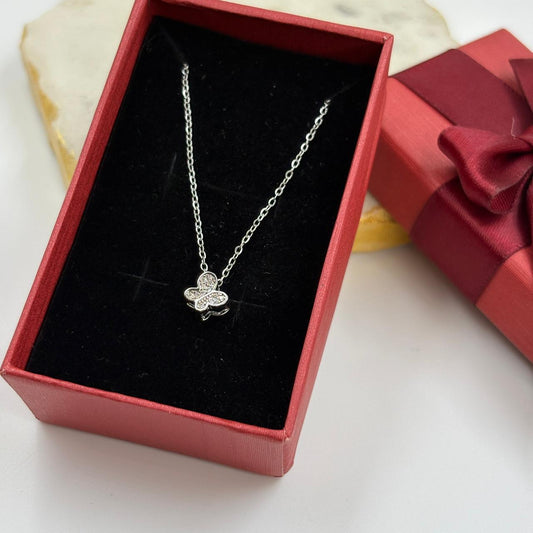 Dainty Mini Butterfly Necklace ( Silver)