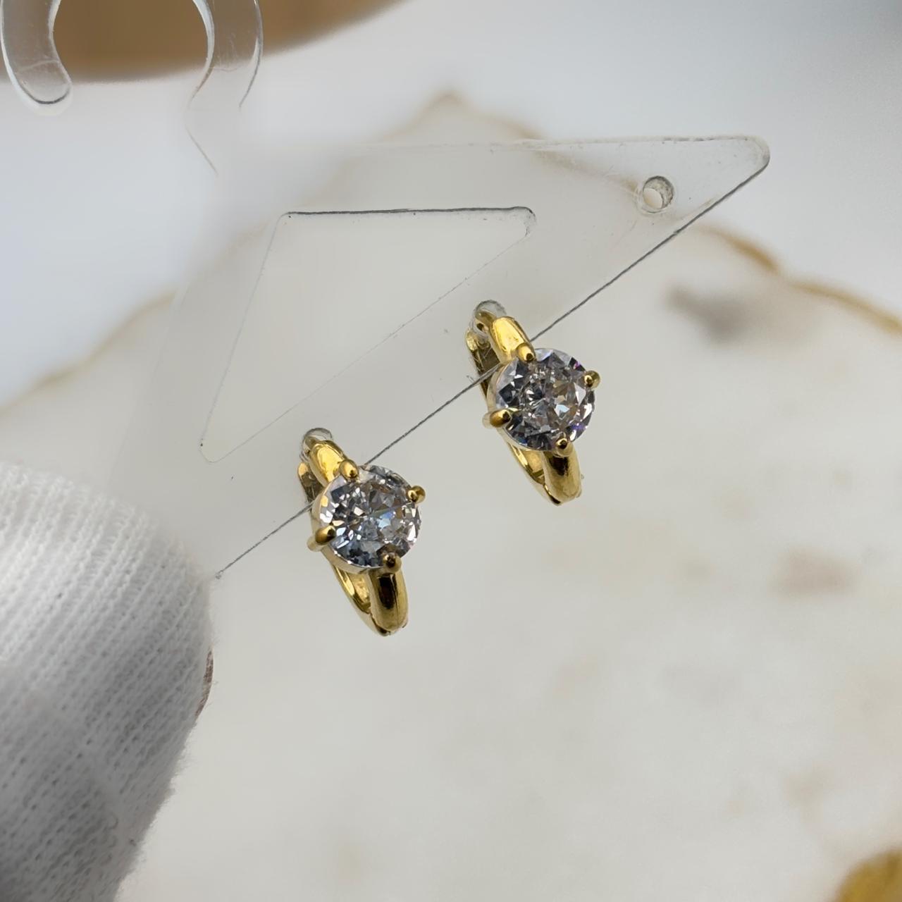 Aster Mini Solitaire Hoop Earrings