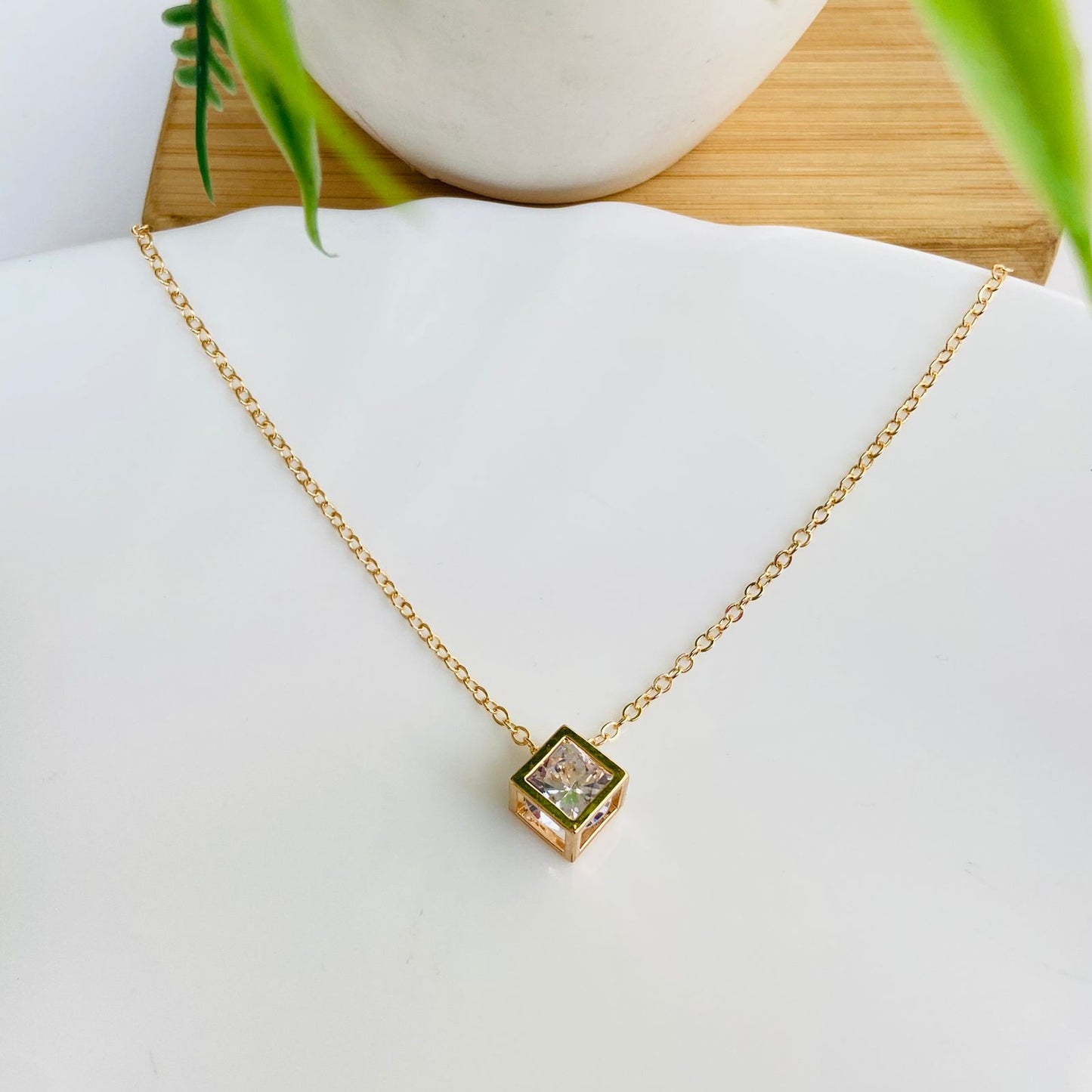 Cube Solitaire Necklace