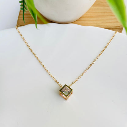Cube Solitaire Necklace