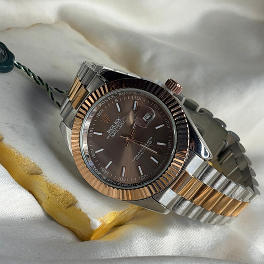 Rol-ex Dual tone Analog Watch