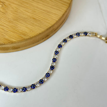 Evil Eye Minimal Tennis Bracelet